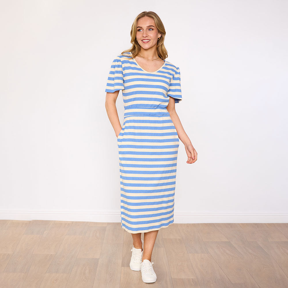 Lois Dress (Blue Stripe)