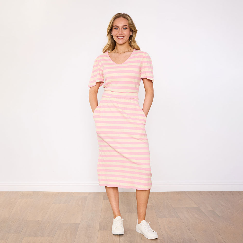 Lois Dress (Pink Stripe)