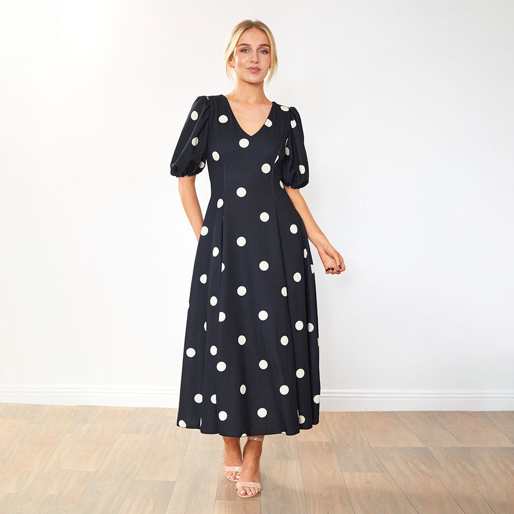 Lucy Dress (Black Polka Dot)