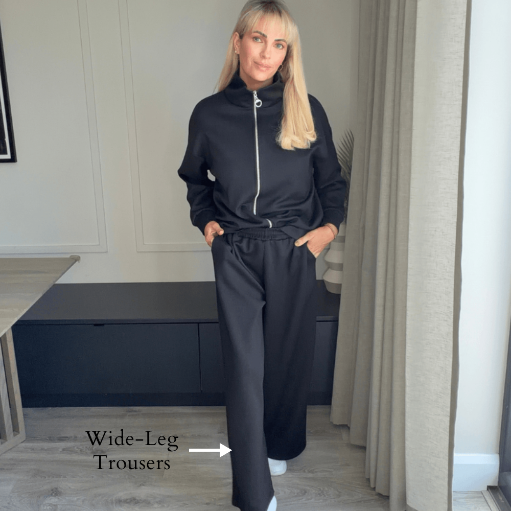 Mara Co-ord (Black) - Wide-Leg Trousers