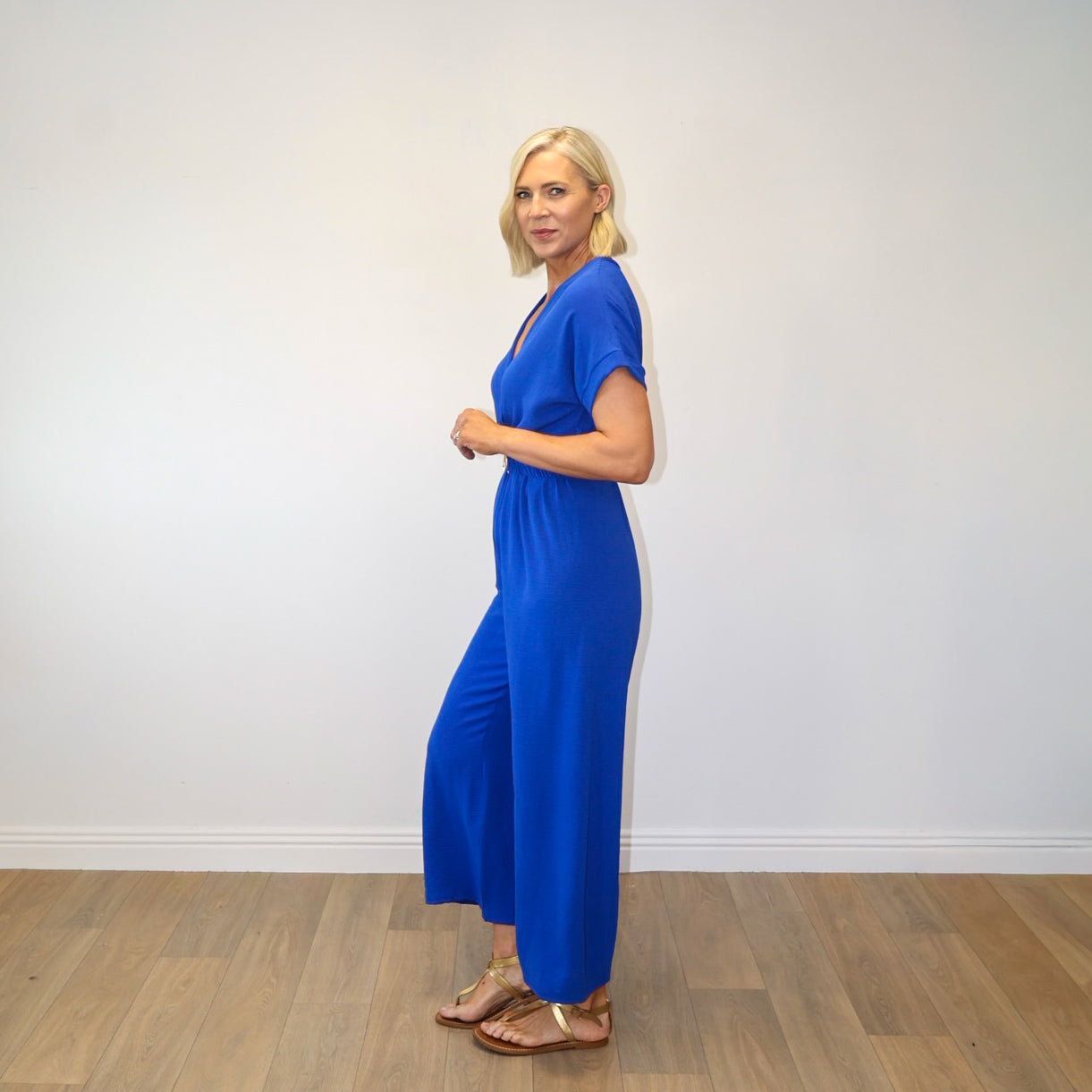 Marbella Belted Jumpsuit  (Cobalt)