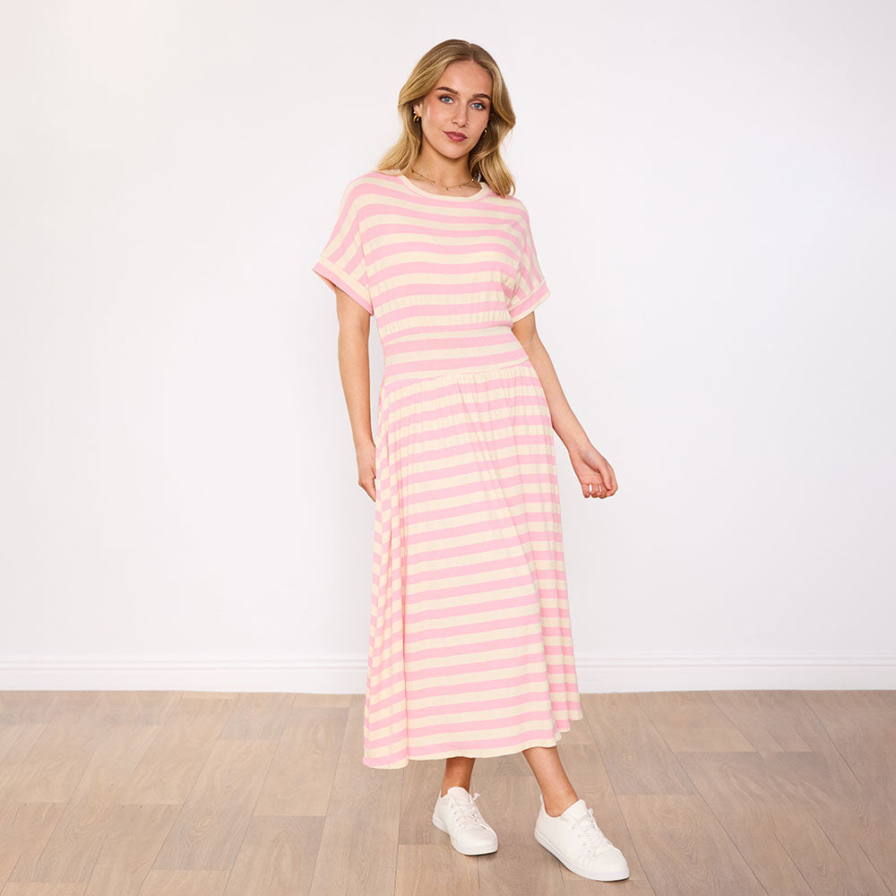 Mariah Dress (Pink Stripe)