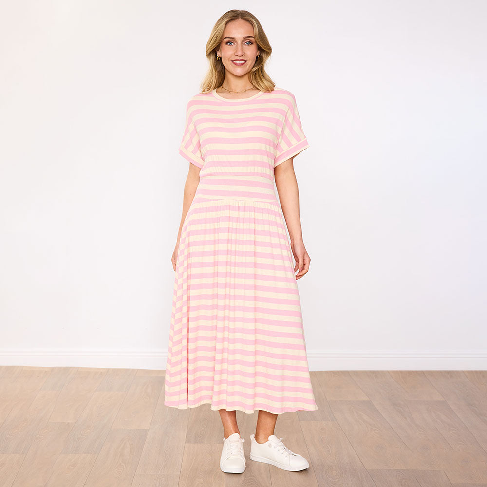 Mariah Dress (Pink Stripe)