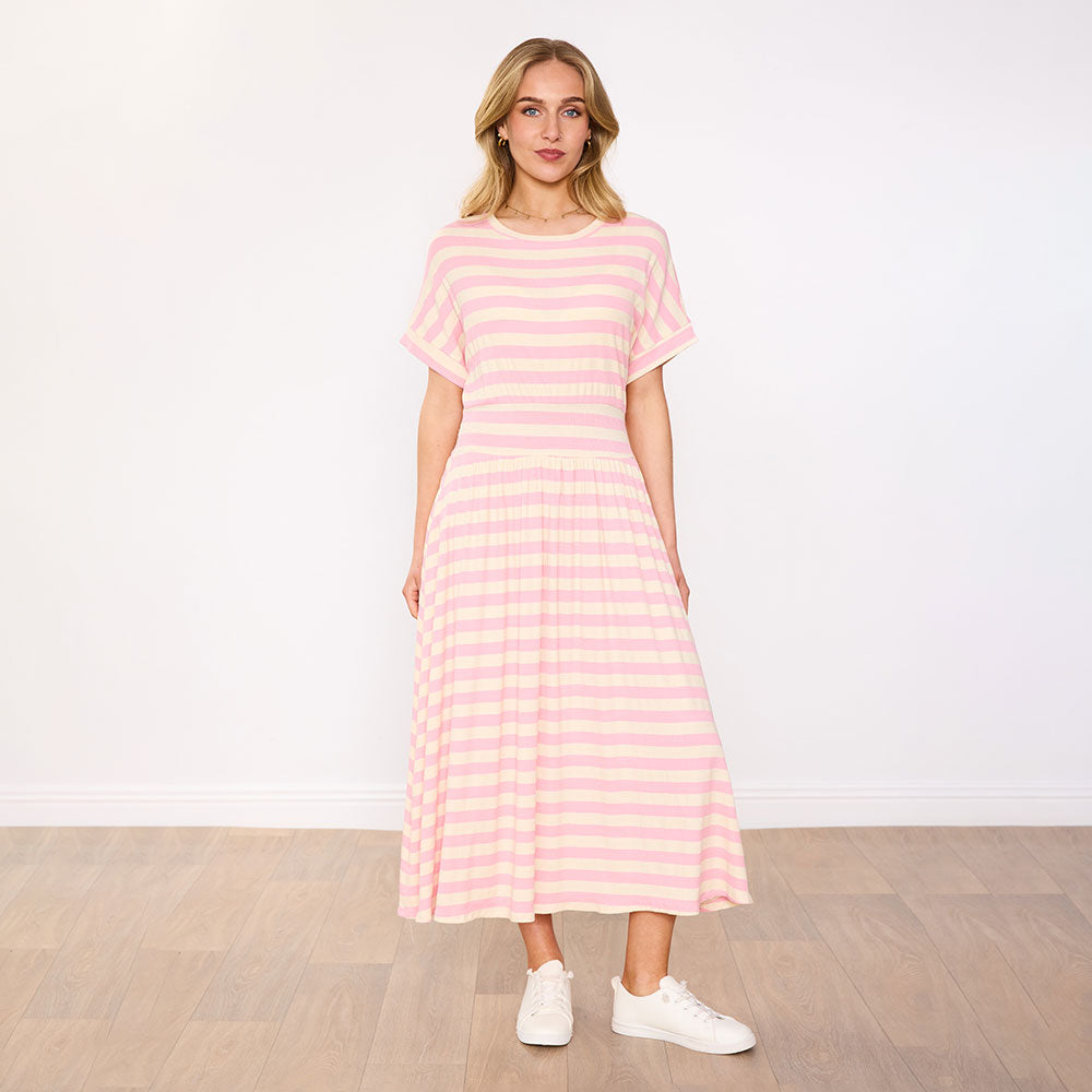 Mariah Dress (Pink Stripe)