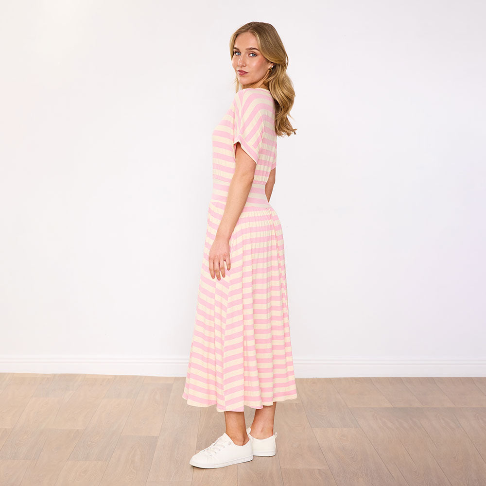Mariah Dress (Pink Stripe)