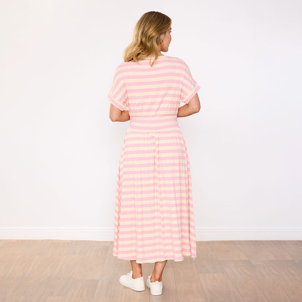 Mariah Dress (Pink Stripe)