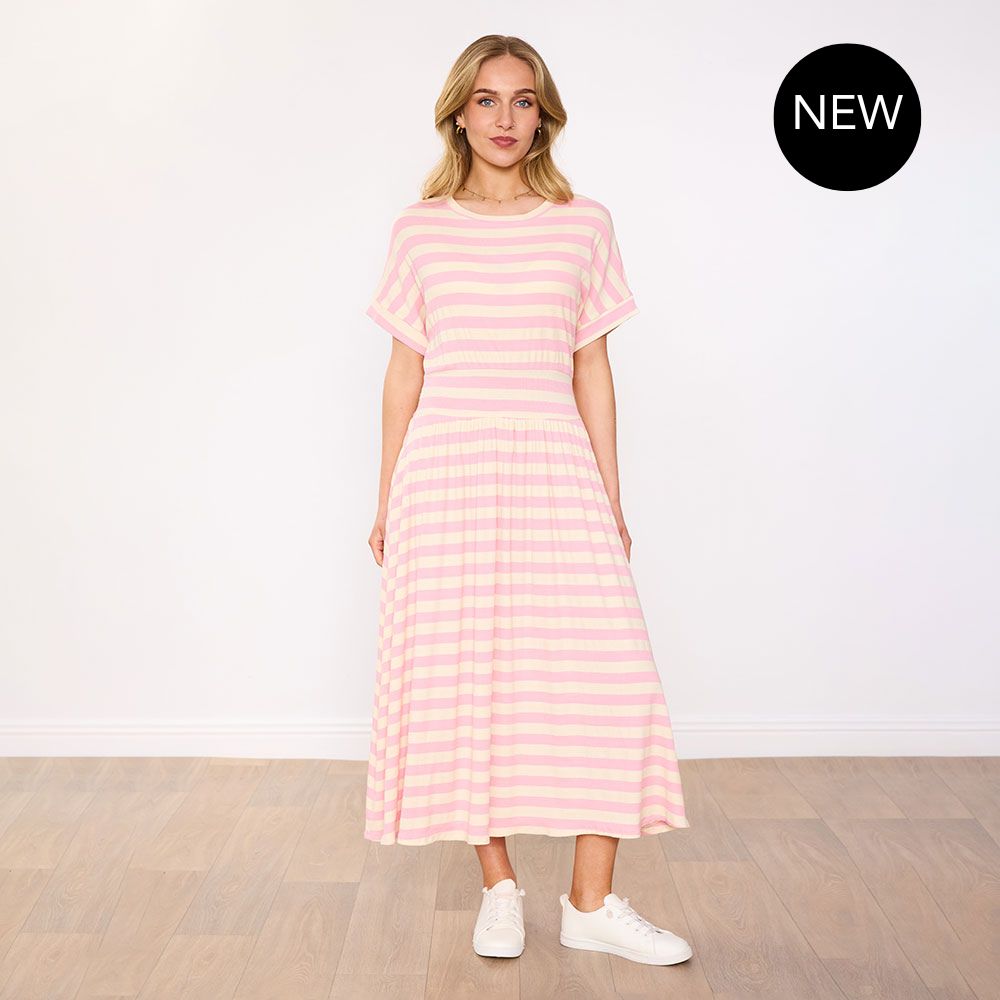 Mariah Dress (Pink Stripe)