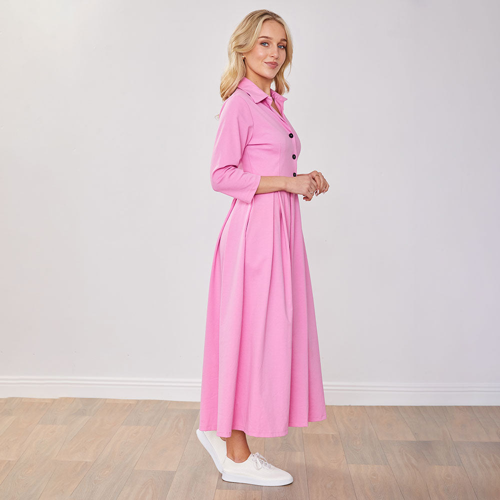 Marie Dress (Barbie Pink)