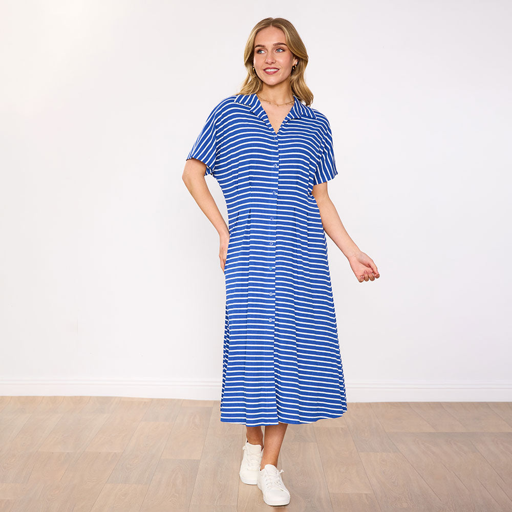 Mariel Dress (Blue Stripe)