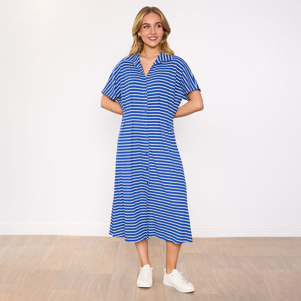 Mariel Dress (Blue Stripe)