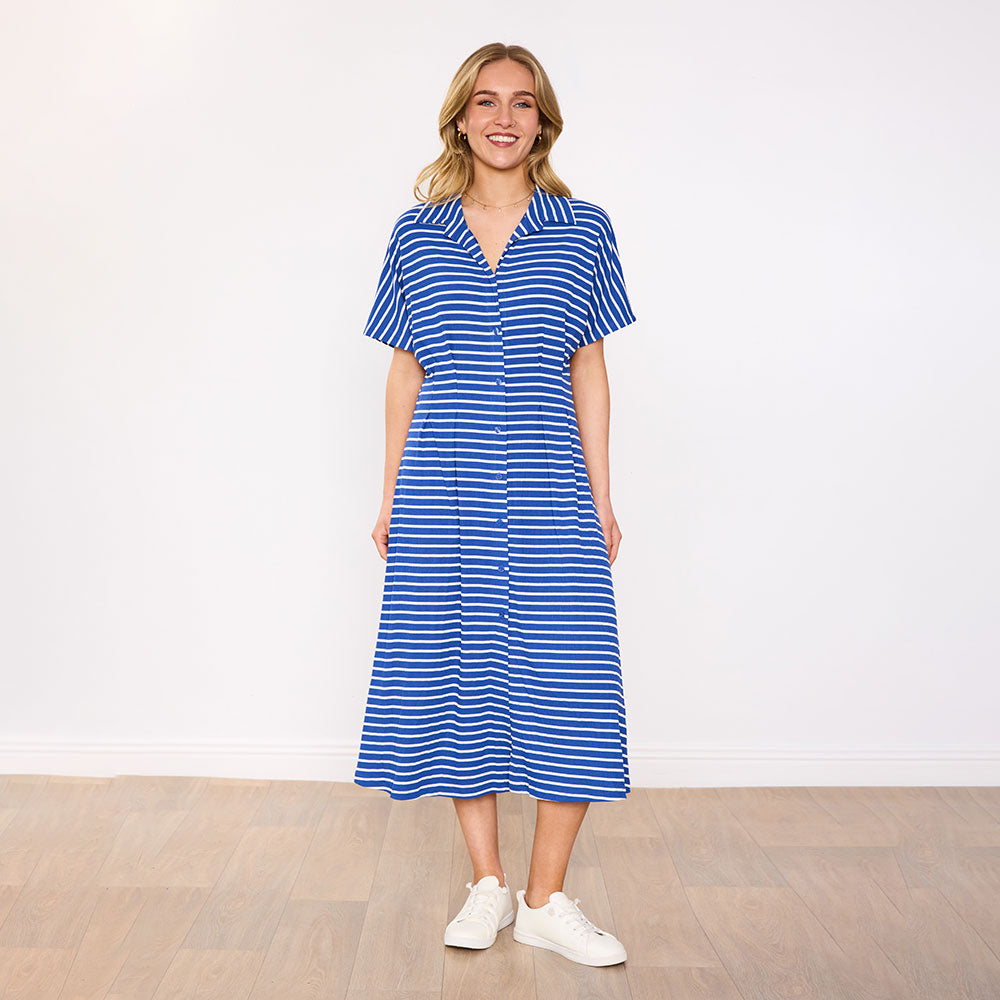 Mariel Dress (Blue Stripe)