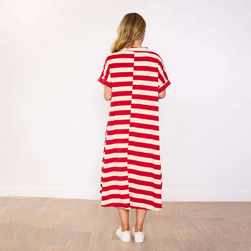 Maya Dress (Red Stripe)