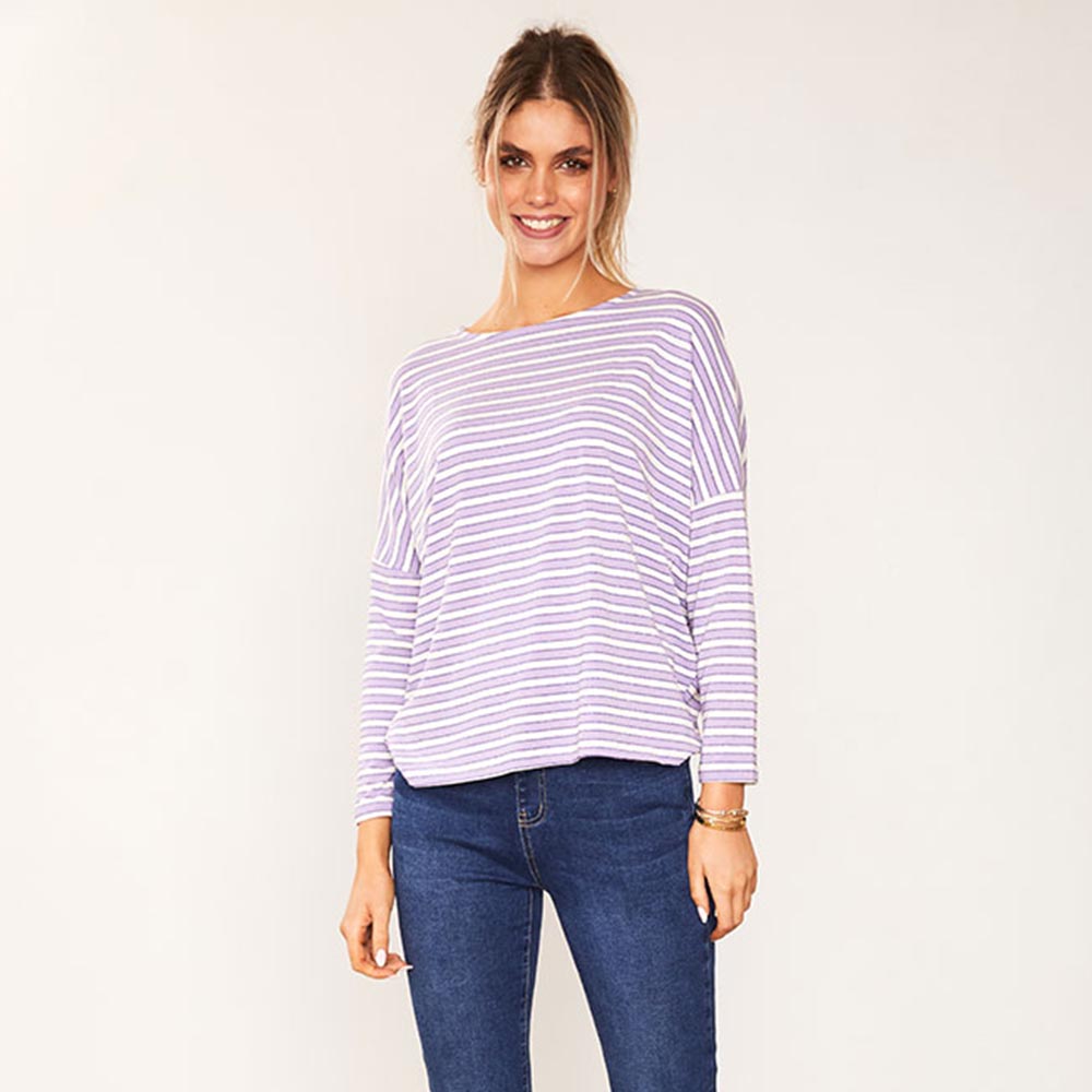 Mindy top ( Lilac Stripe)