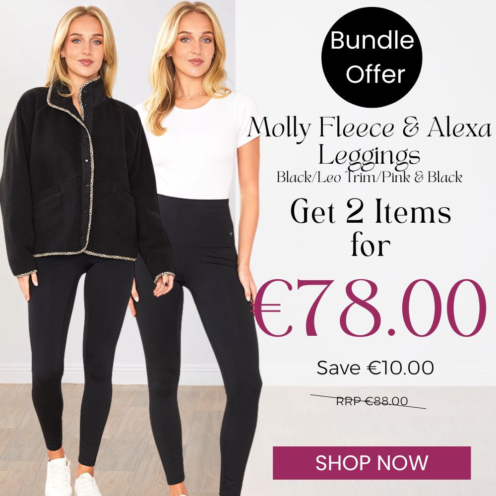 Molly Fleece Jacket (Black/Leopard Trim) & Alexa Leggings for €78.00