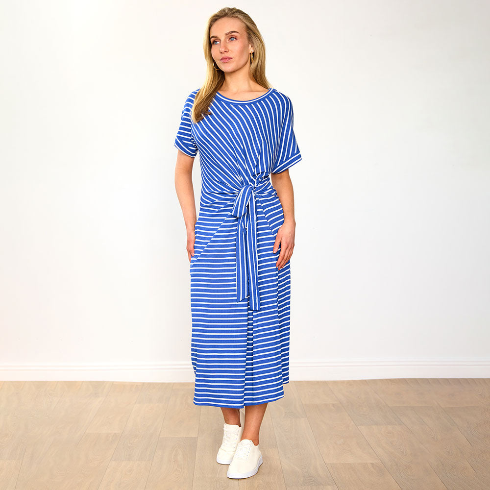 Muriel Dress (Cobalt Stripe)