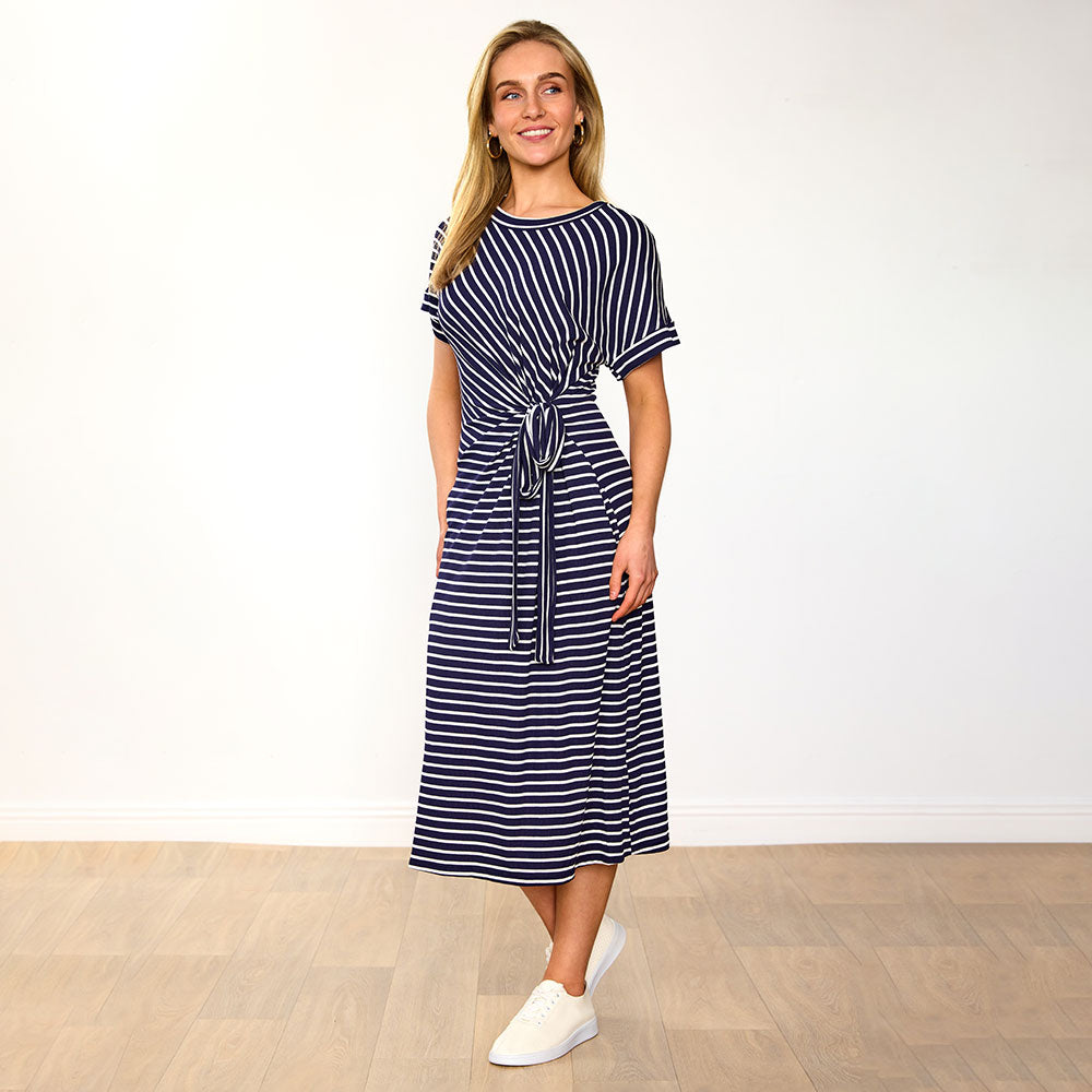 Muriel Dress (Navy Stripe)
