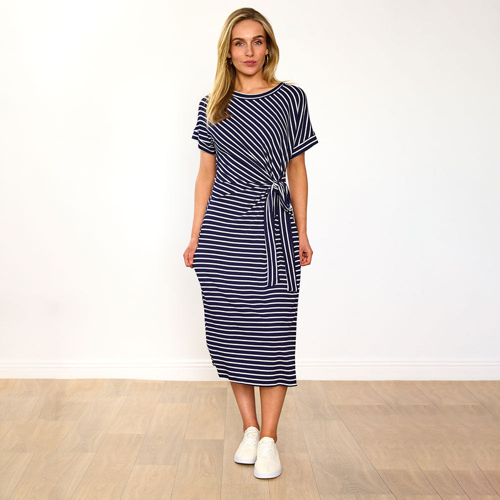Muriel Dress (Navy Stripe)