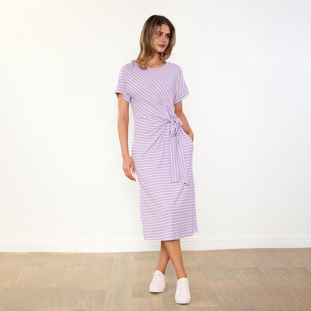 Muriel Dress (Lilac Stripe)
