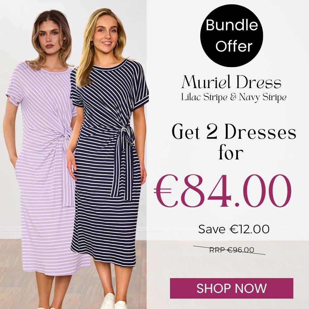 Muriel Dress  (Lilac Stripe) & (Navy Stripe) for 84.00