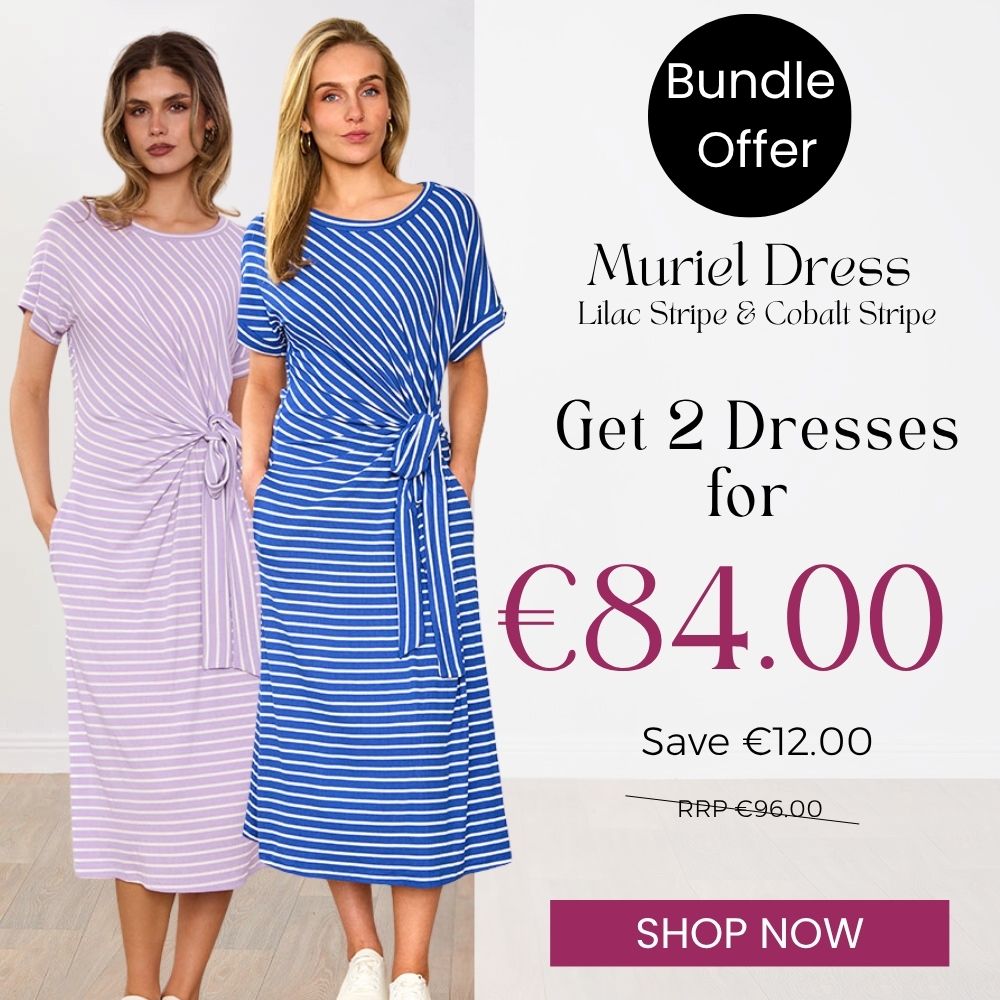 Muriel Dress (Lilac Stripe) & (Cobalt Stripe) for 84.00