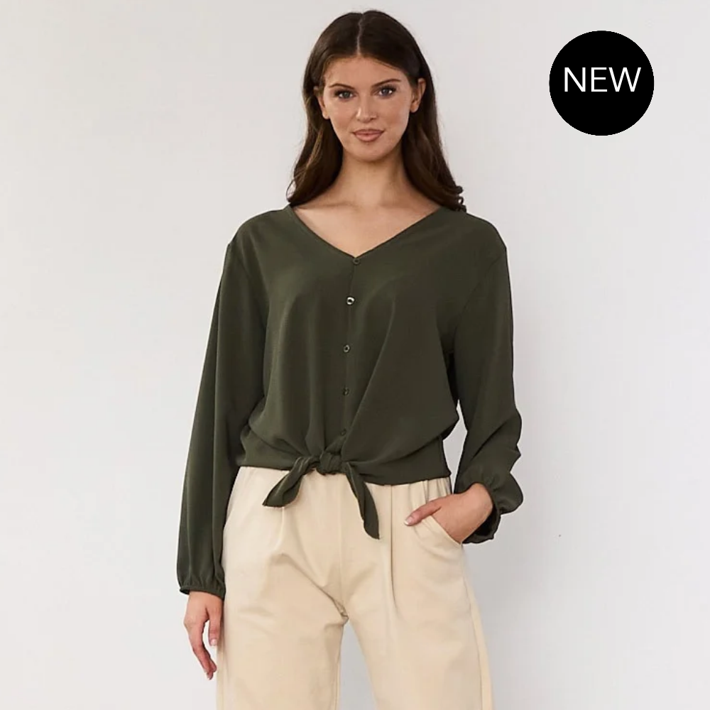 Sandra Tie Top (Khaki)