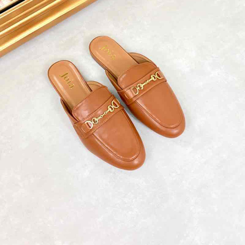 Tan sales backless mules