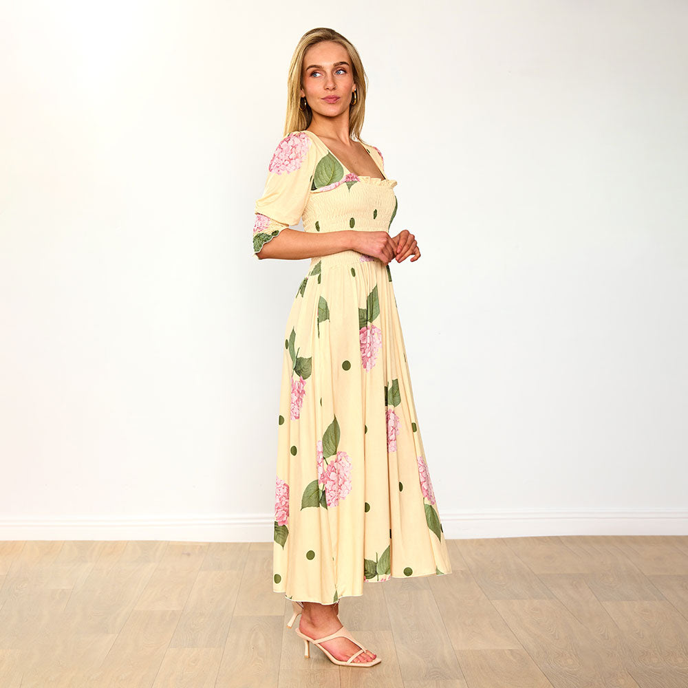 Pixie Dress (Lemon Polka Dot)