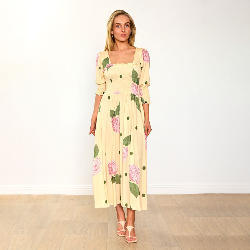 Pixie Dress (Lemon Polka Dot)