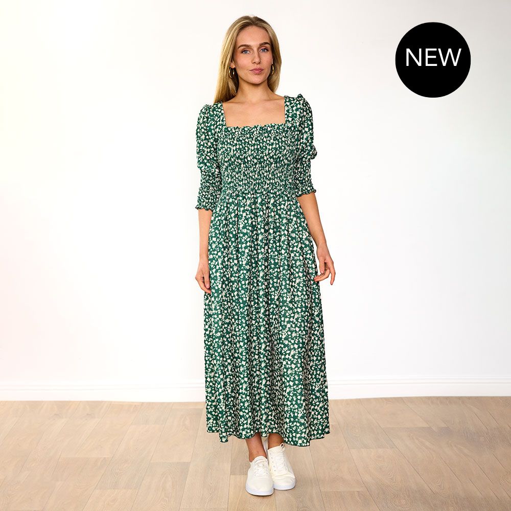 Pixie Dress (Floral Green)