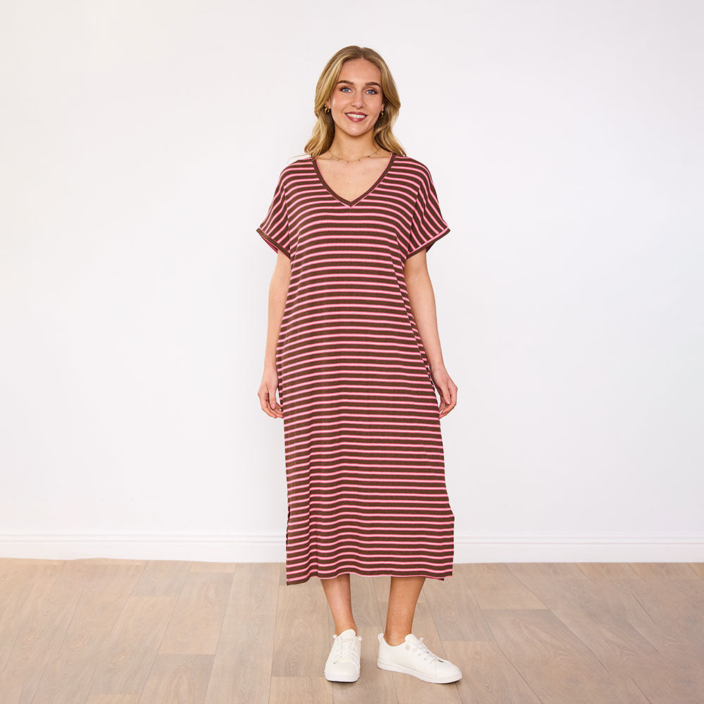 Rory Dress (Brown Stripe)