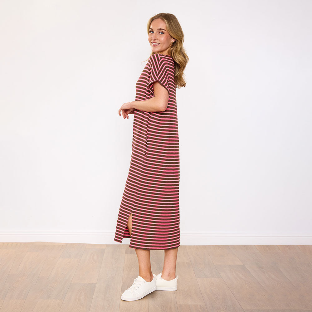 Rory Dress (Brown Stripe)