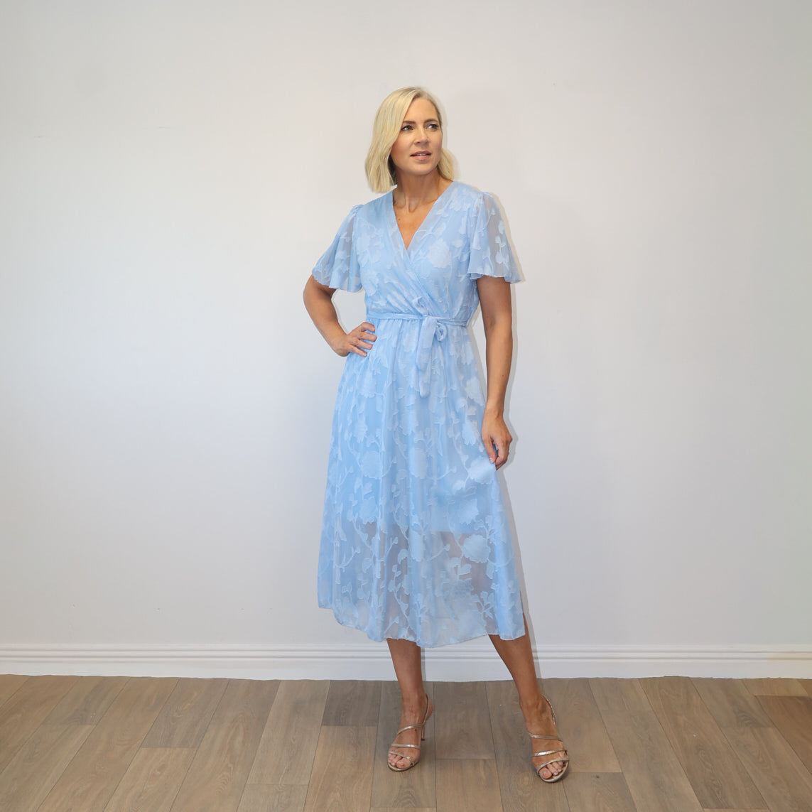 Rosie Floral Wrap Dress (Blue)