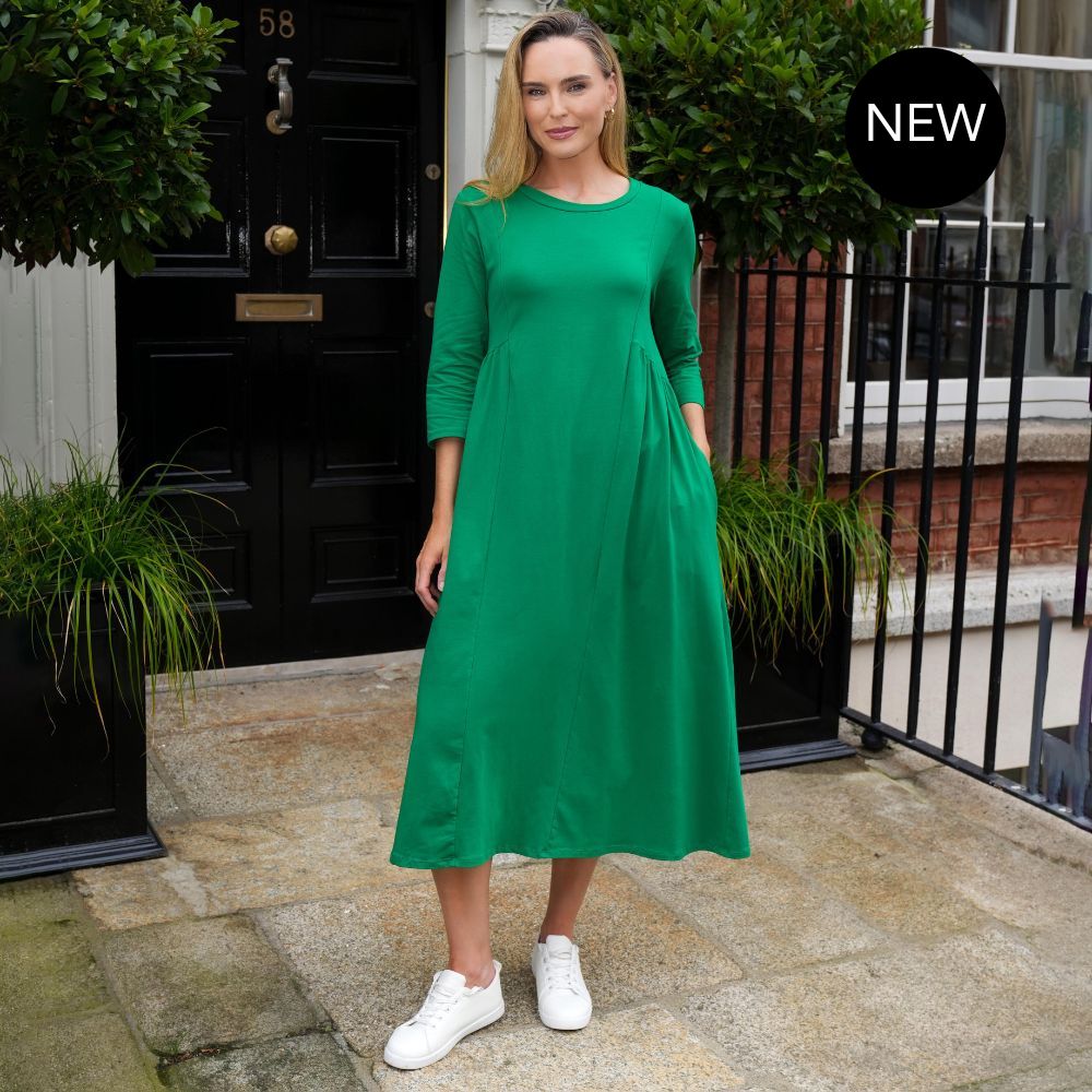 Sally Dress Navy & Kelly Green (2 for €82)