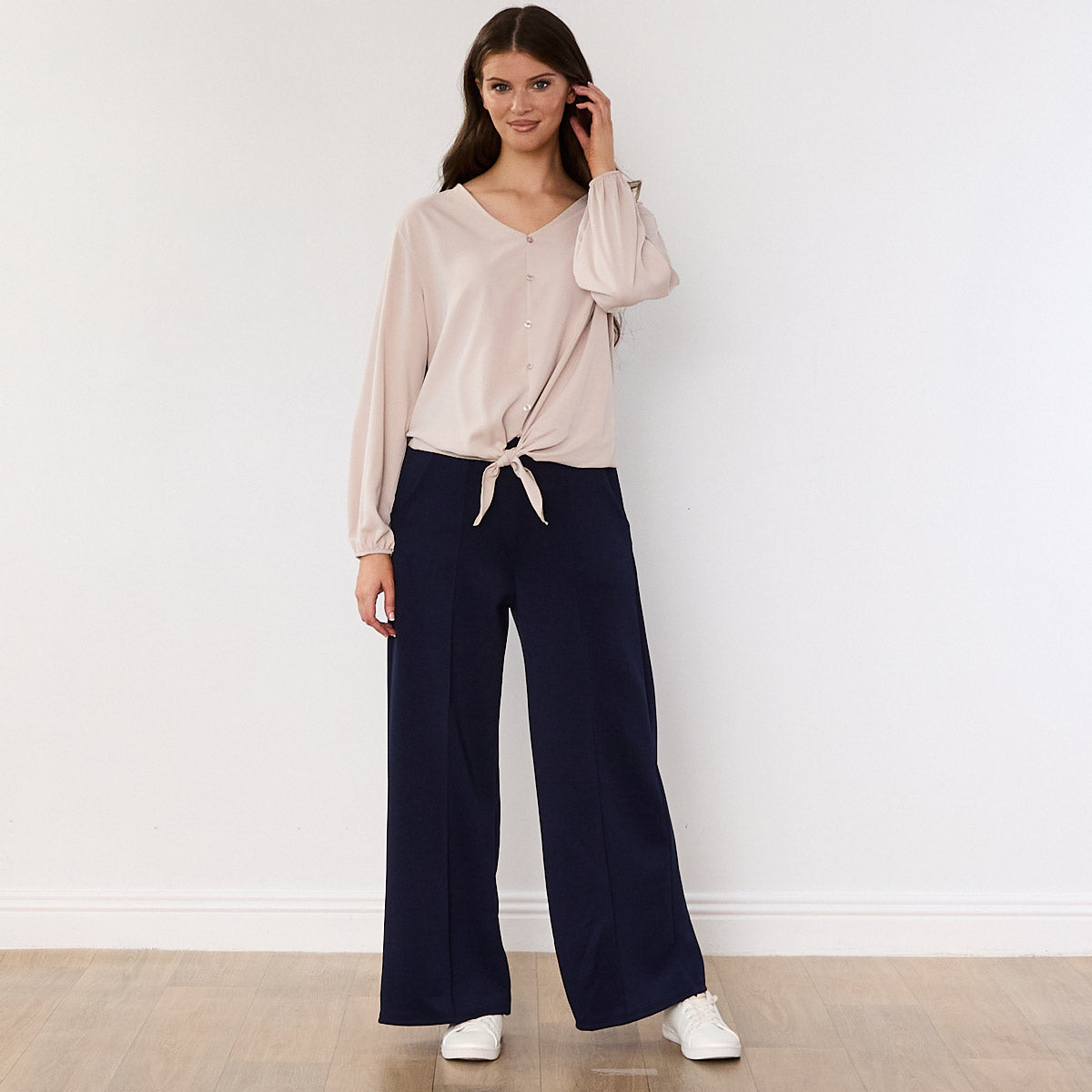 Sandra Tie Top (Beige)