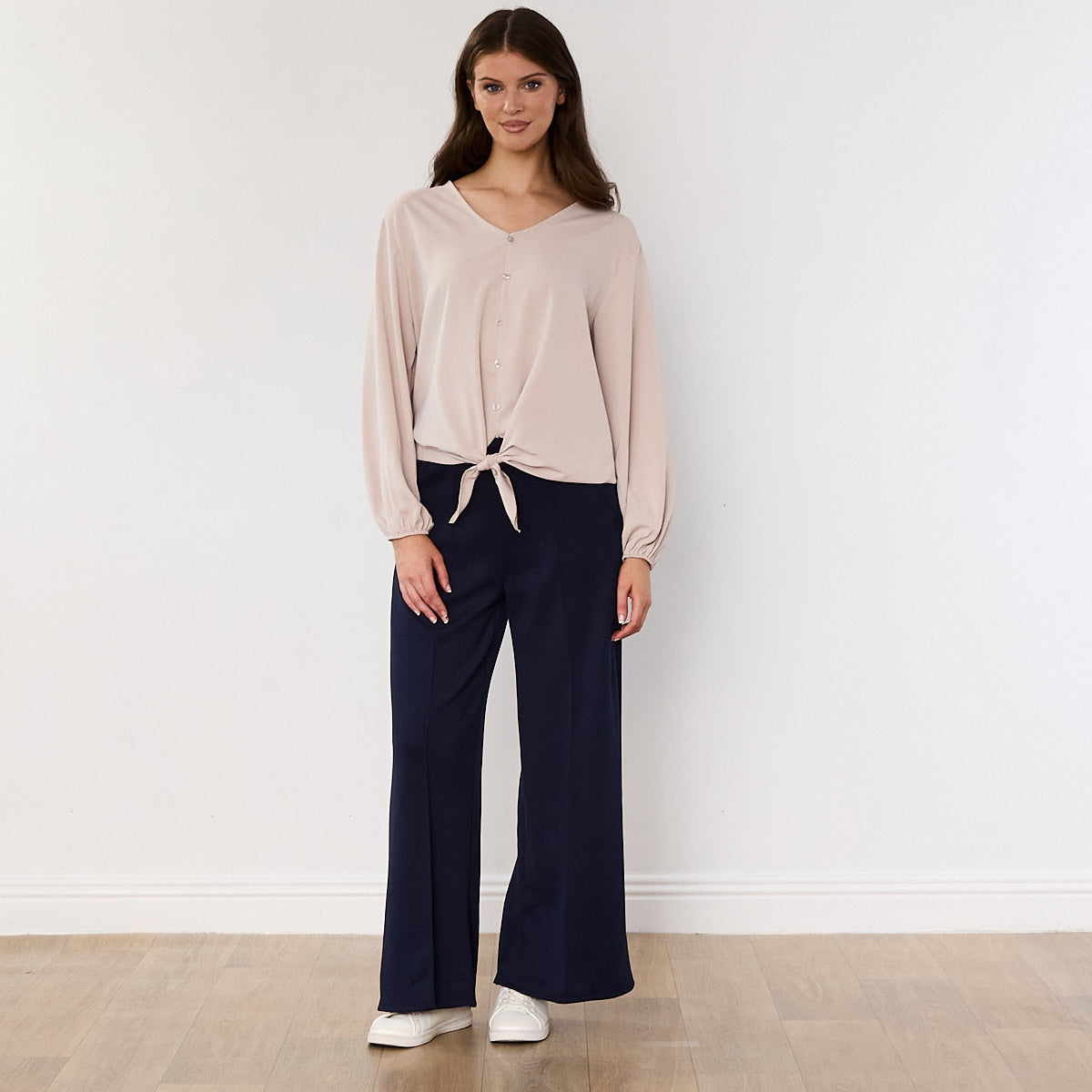 Sandra Tie Top (Beige)