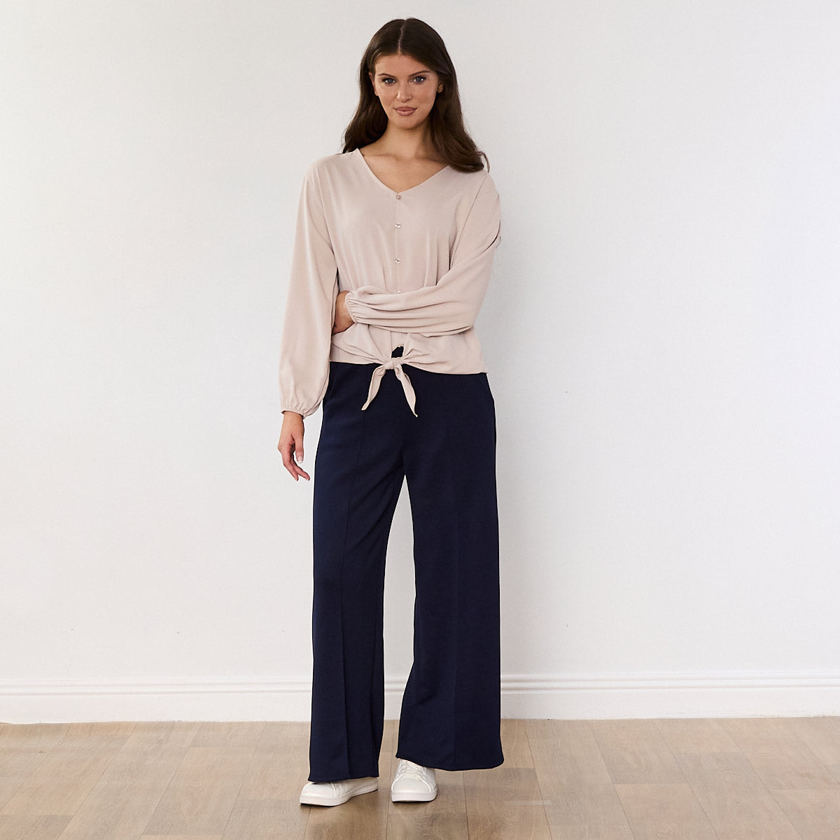 Sandra Tie Top (Beige)