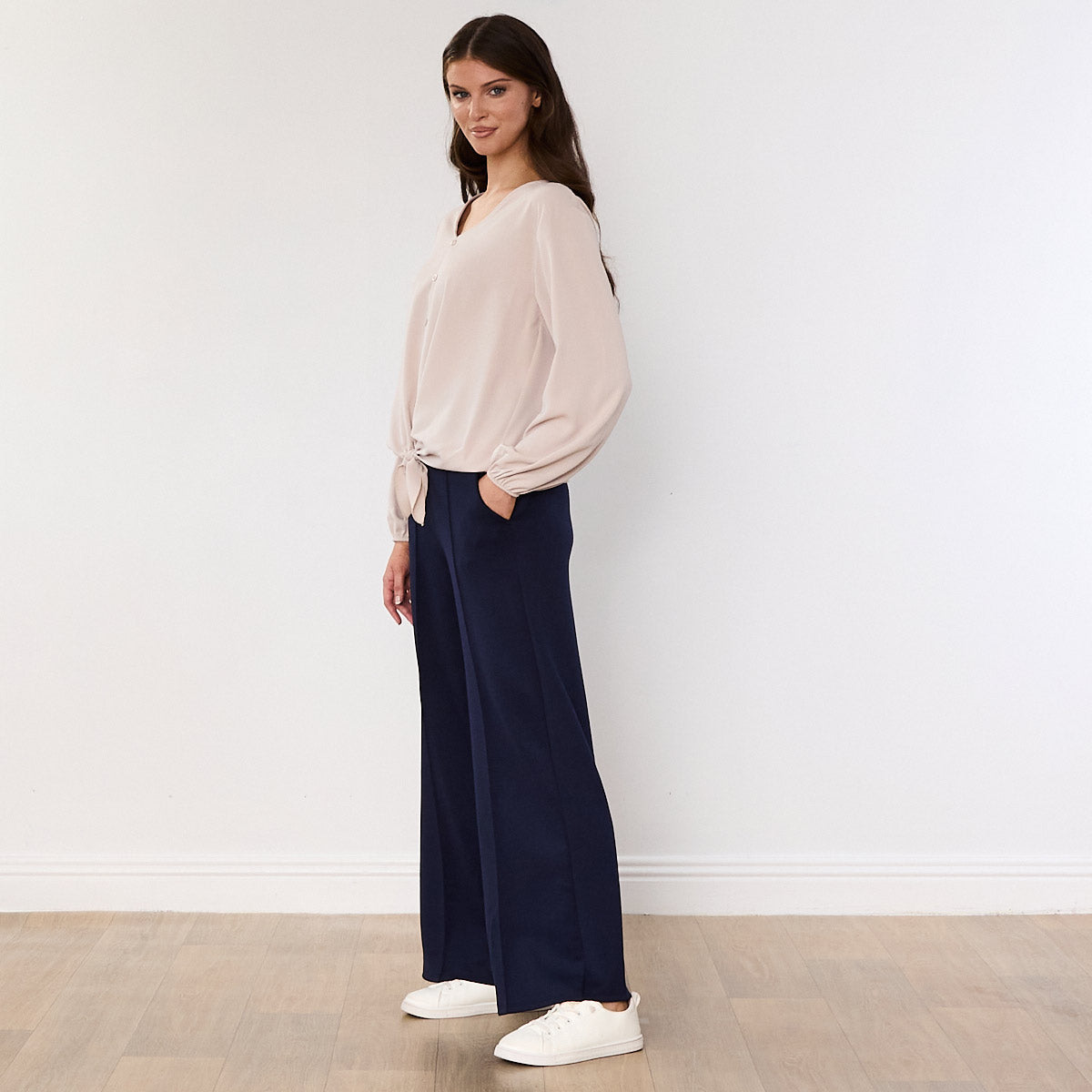 Sandra Tie Top (Beige)