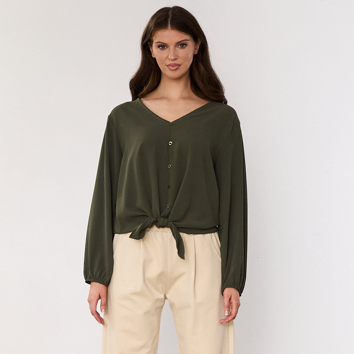 Sandra Tie Top (Khaki)