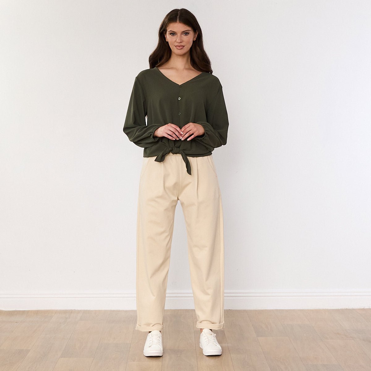 Sandra Tie Top (Khaki)