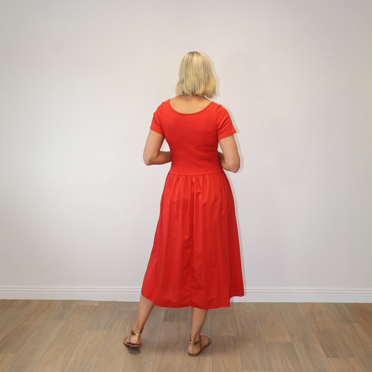 Serena Cap Sleeve Dress (Red)