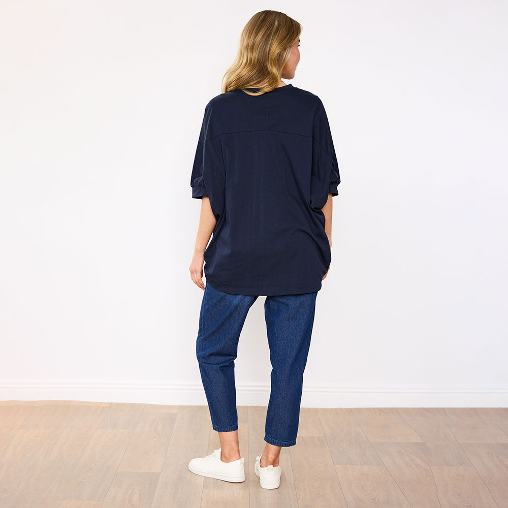 Sienna Oversized Top (Navy)