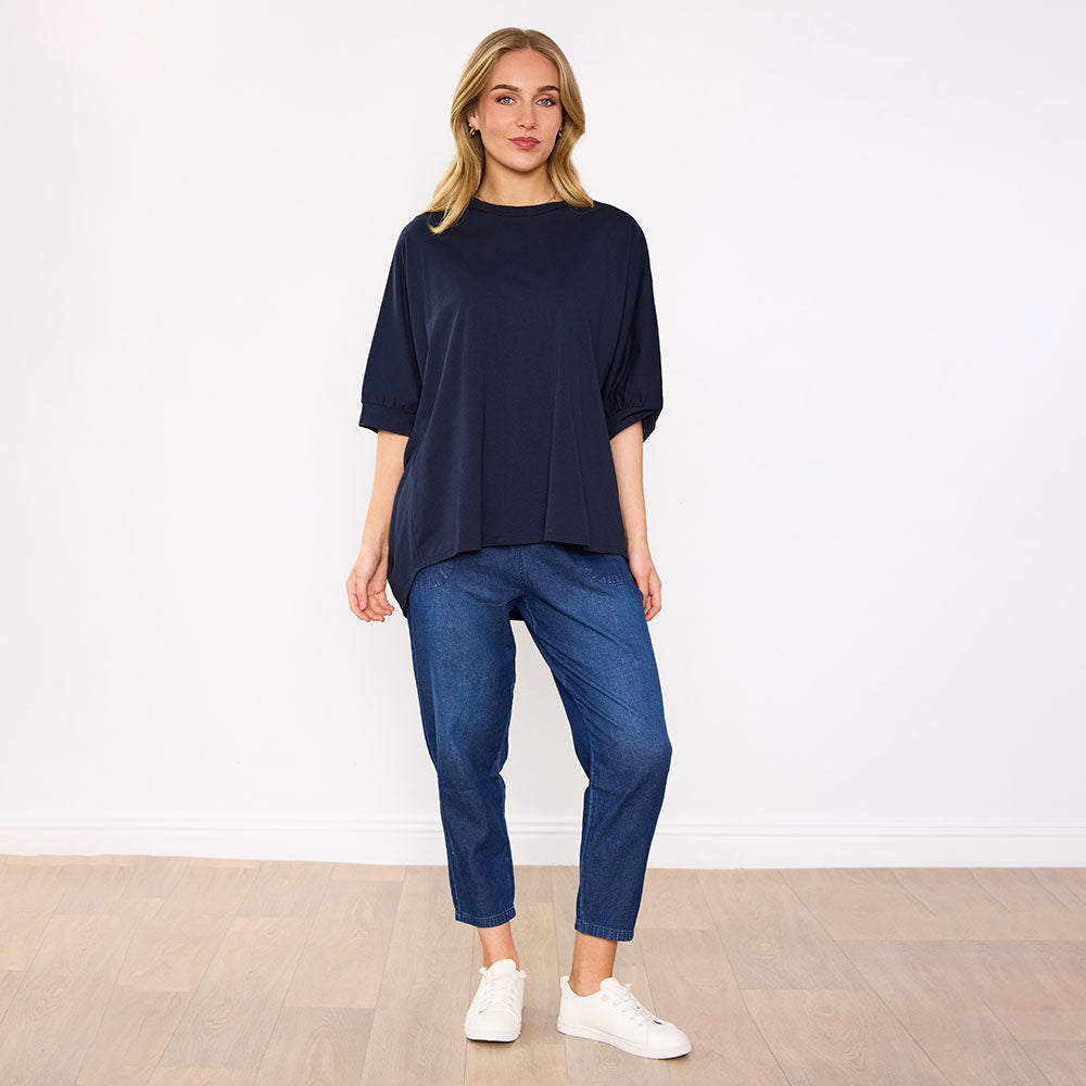 Sienna Oversized Top (Navy)