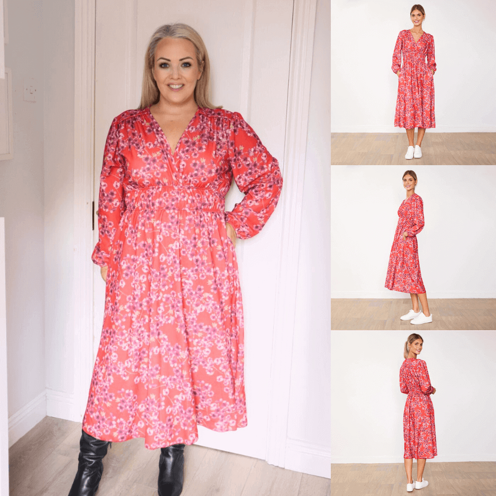 Gina Dress (Red Floral)