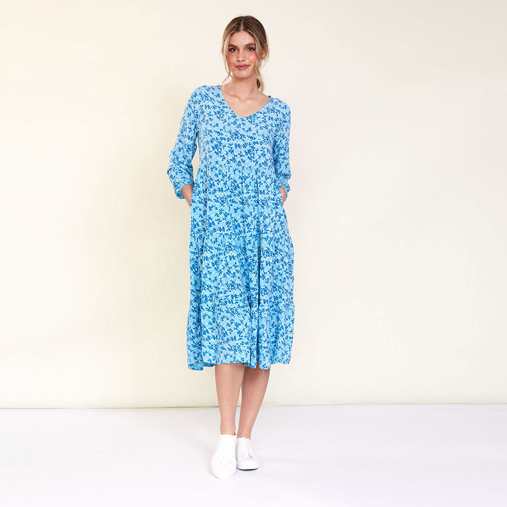 Sofia Dress (Blue Floral)