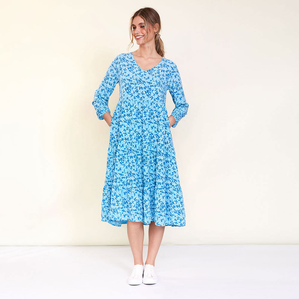 Sofia Dress (Blue Floral)