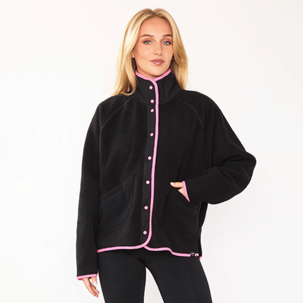 Molly Fleece Jacket (Black/Neon Pink Trim)