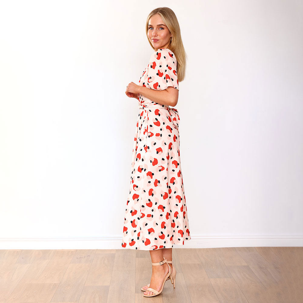 Teagan Dress (Peach Abstract)