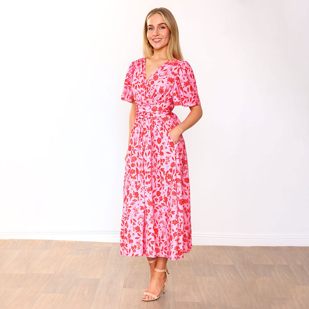 Teagan Dress (Peach Abstract) & (Pink/Red Floral)