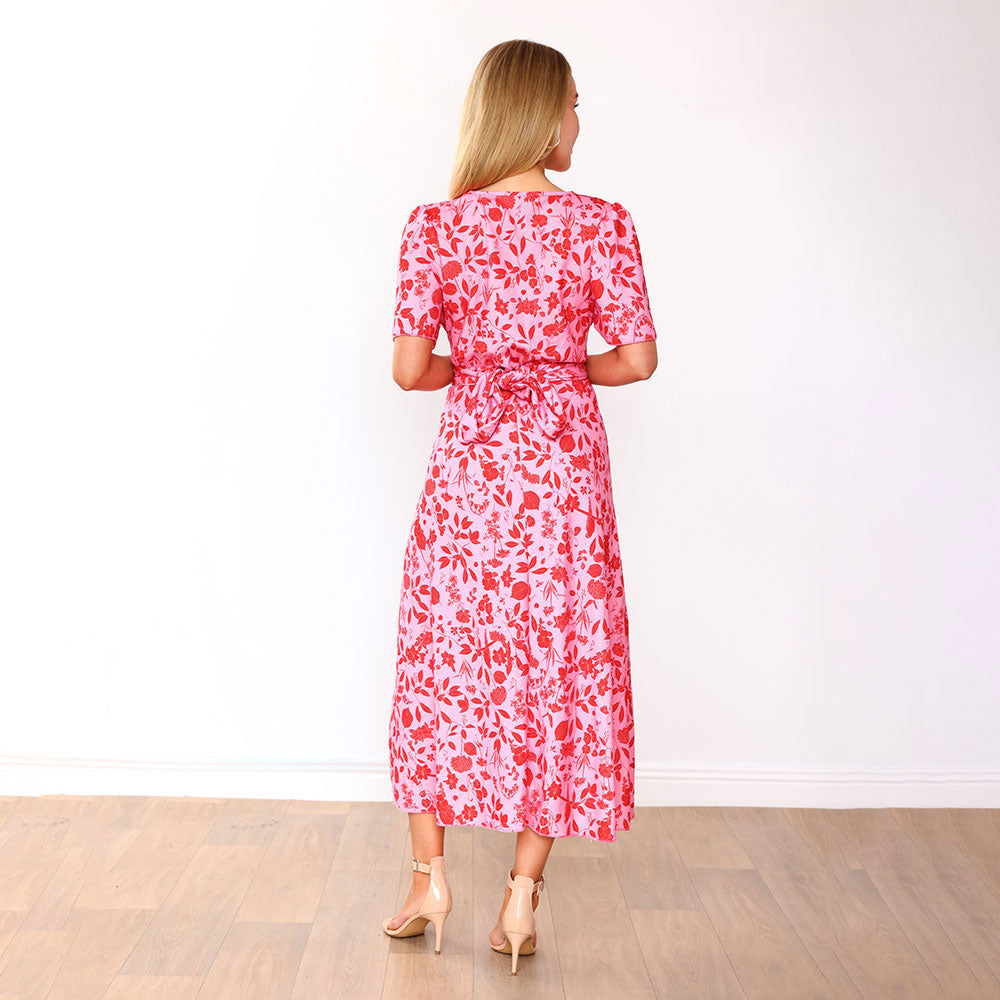 Teagan Dress (Pink/Red Floral)