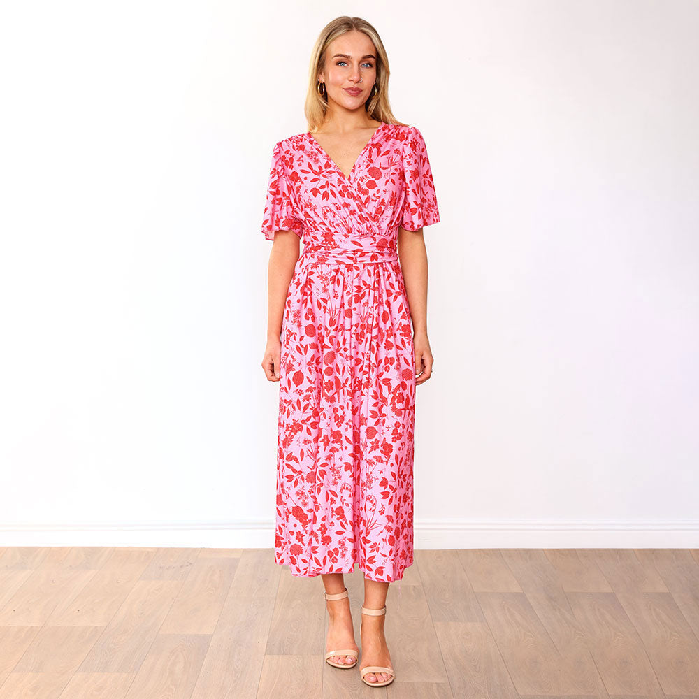 Teagan Dress (Peach Abstract) & (Pink/Red Floral)